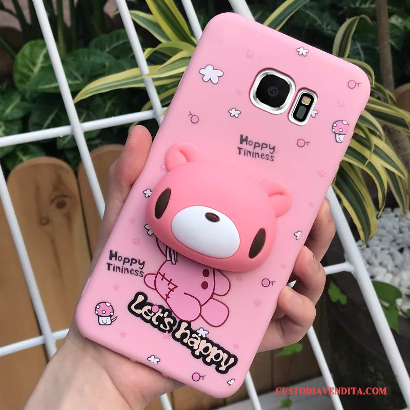 Custodia Samsung Galaxy S7 Edge Silicone Morbido Anti-caduta, Cover Samsung Galaxy S7 Edge Rosa Collo Appeso