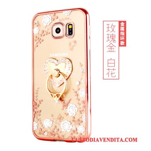 Custodia Samsung Galaxy S7 Edge Silicone Morbido Oro, Cover Samsung Galaxy S7 Edge Protezione Telefono