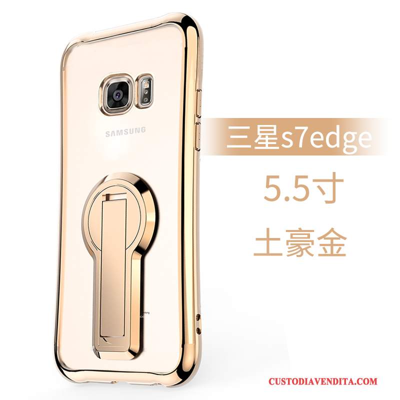 Custodia Samsung Galaxy S7 Edge Silicone Oro Anti-caduta, Cover Samsung Galaxy S7 Edge Telefono Tutto Incluso