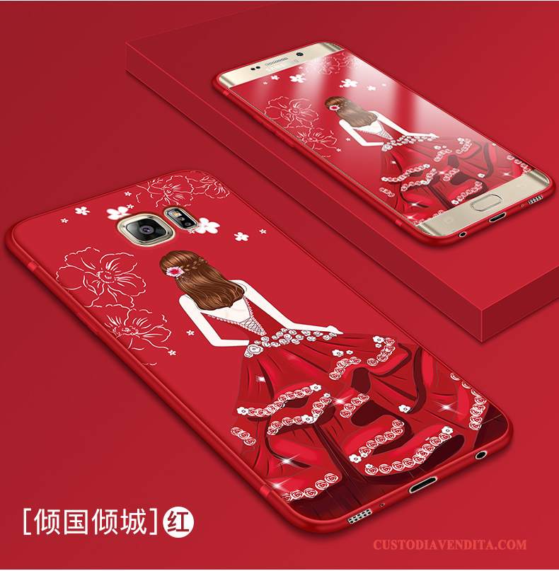 Custodia Samsung Galaxy S7 Edge Silicone Rosso Anti-caduta, Cover Samsung Galaxy S7 Edge Protezione Telefono Tutto Incluso