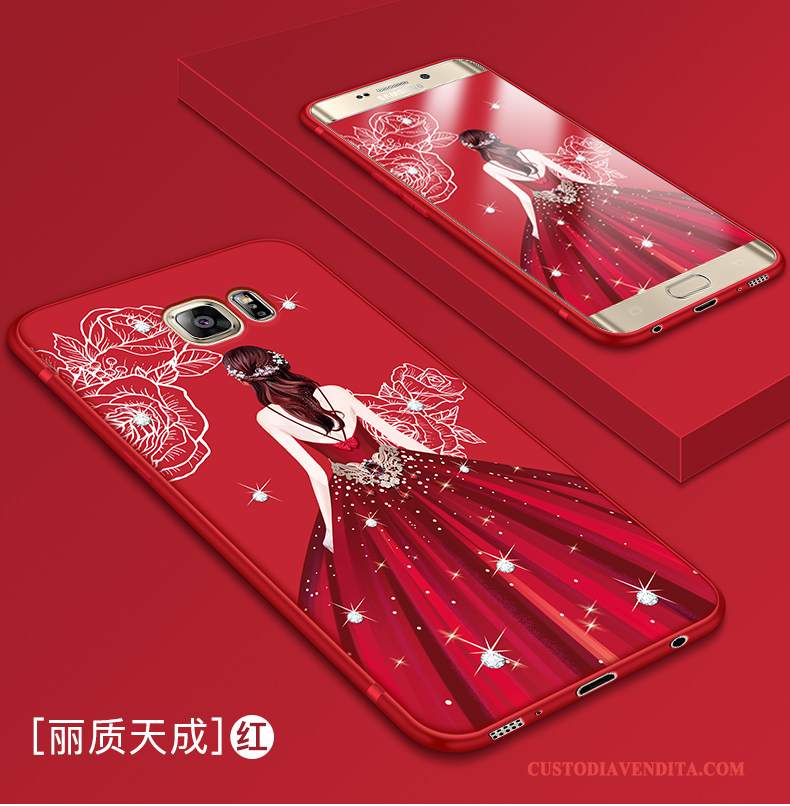 Custodia Samsung Galaxy S7 Edge Silicone Rosso Anti-caduta, Cover Samsung Galaxy S7 Edge Protezione Telefono Tutto Incluso