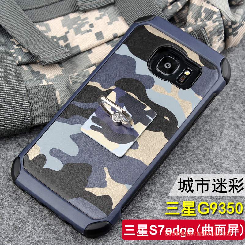 Custodia Samsung Galaxy S7 Edge Silicone Tendenza Blu, Cover Samsung Galaxy S7 Edge Protezione Anti-caduta Camuffamento