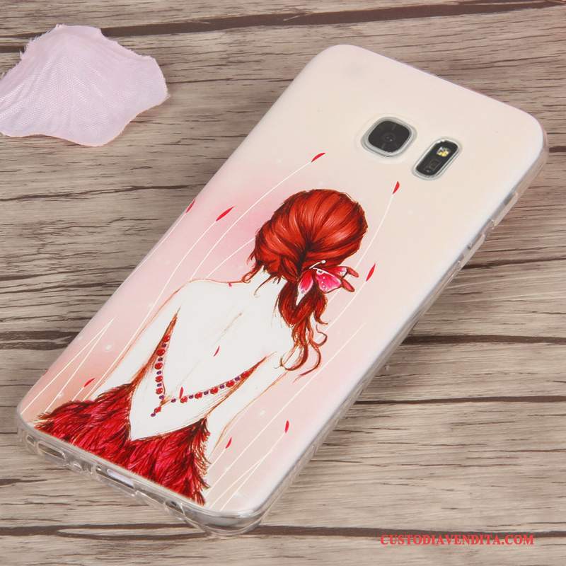 Custodia Samsung Galaxy S7 Edge Silicone Trasparente Giallo, Cover Samsung Galaxy S7 Edge Cartone Animato Telefono Morbido