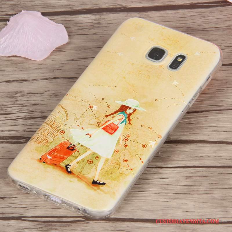 Custodia Samsung Galaxy S7 Edge Silicone Trasparente Giallo, Cover Samsung Galaxy S7 Edge Cartone Animato Telefono Morbido