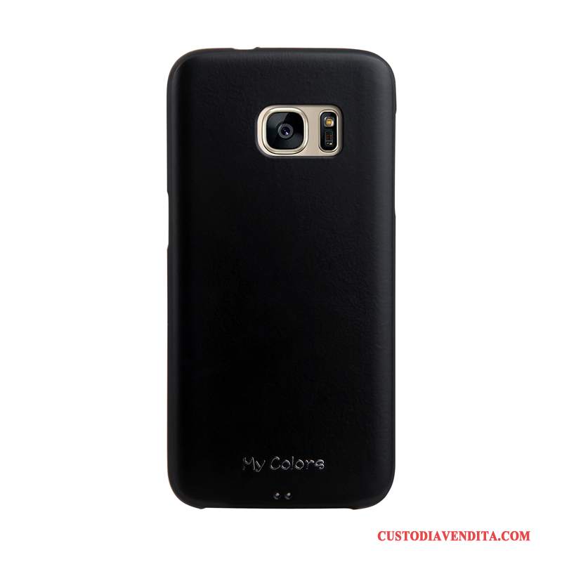 Custodia Samsung Galaxy S7 Pelle Morbido Nero, Cover Samsung Galaxy S7 Protezione Affaritelefono