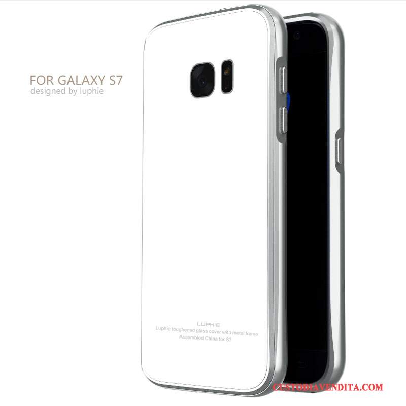 Custodia Samsung Galaxy S7 Protezione Nero Metallo, Cover Samsung Galaxy S7 Anti-caduta Tempra