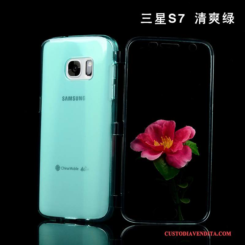 Custodia Samsung Galaxy S7 Protezione Telefono Porpora, Cover Samsung Galaxy S7 Silicone Trasparente Anti-caduta