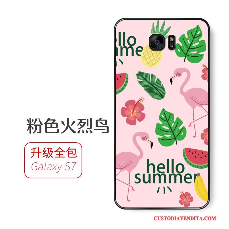 Custodia Samsung Galaxy S7 Protezione Tutto Incluso Tendenza, Cover Samsung Galaxy S7 Cartone Animato Anti-caduta Rosa