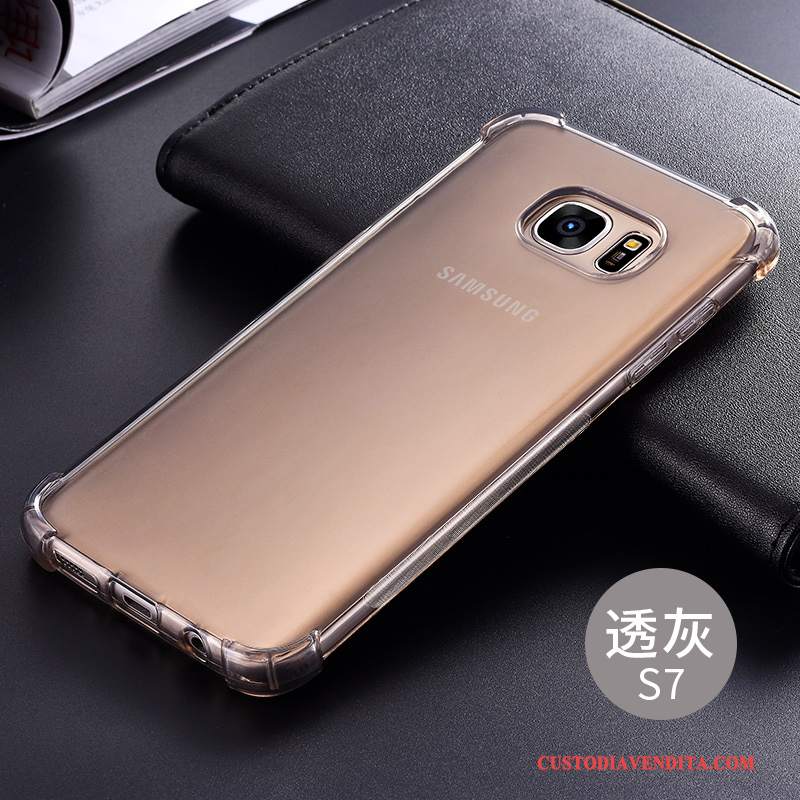 Custodia Samsung Galaxy S7 Silicone Anti-caduta Bianco, Cover Samsung Galaxy S7 Protezione Telefono Tendenza