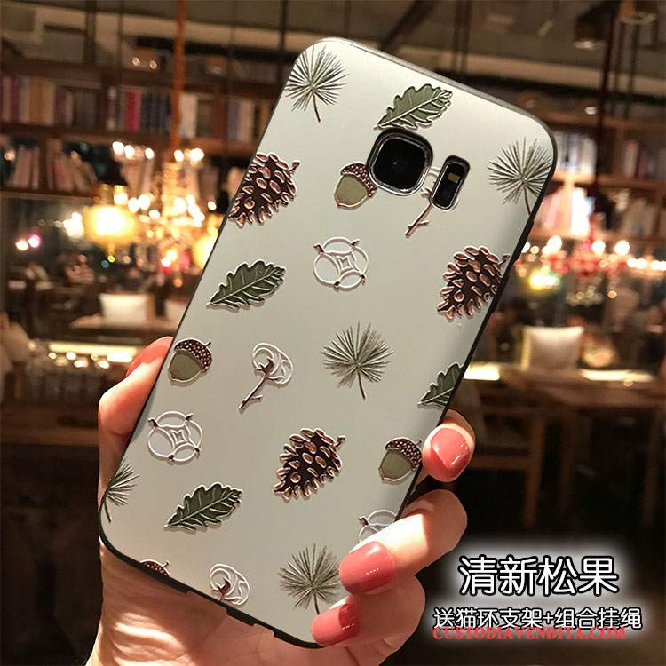 Custodia Samsung Galaxy S7 Silicone Fresco Ornamenti Appesi, Cover Samsung Galaxy S7 Verde Tendenza