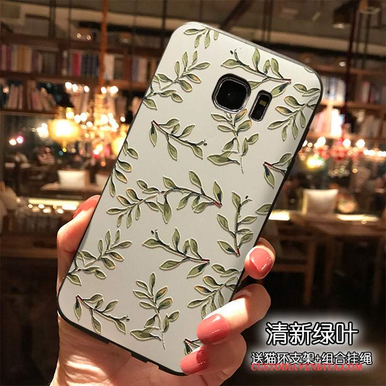 Custodia Samsung Galaxy S7 Silicone Fresco Ornamenti Appesi, Cover Samsung Galaxy S7 Verde Tendenza