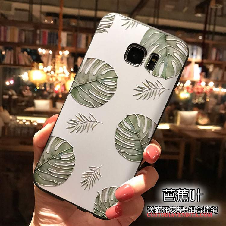 Custodia Samsung Galaxy S7 Silicone Fresco Ornamenti Appesi, Cover Samsung Galaxy S7 Verde Tendenza