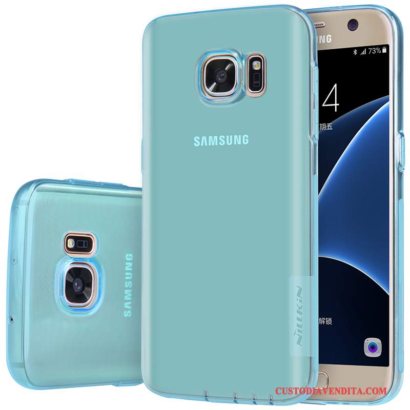 Custodia Samsung Galaxy S7 Silicone Morbido Rosa, Cover Samsung Galaxy S7 Telefono Trasparente