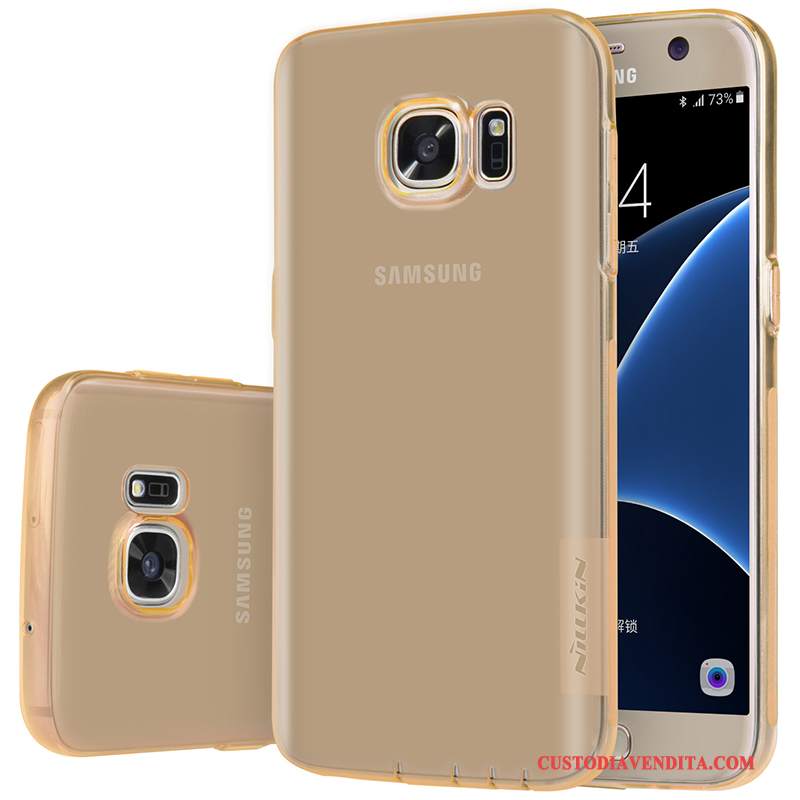 Custodia Samsung Galaxy S7 Silicone Morbido Rosa, Cover Samsung Galaxy S7 Telefono Trasparente