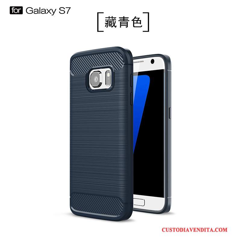 Custodia Samsung Galaxy S7 Silicone Nuovo Morbido, Cover Samsung Galaxy S7 Protezione Nero Anti-caduta