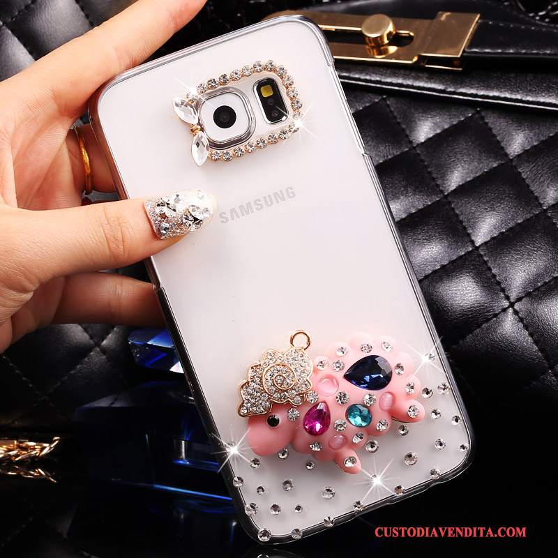 Custodia Samsung Galaxy S7 Strass Oro Trasparente, Cover Samsung Galaxy S7 Protezione Anti-caduta Sottile