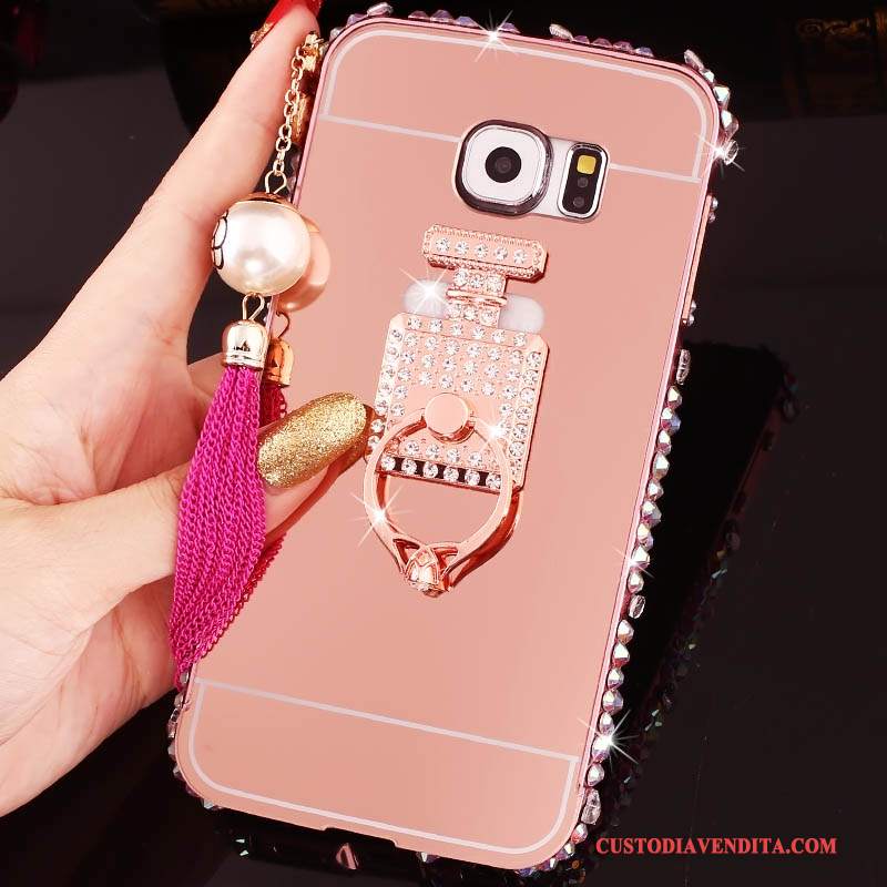 Custodia Samsung Galaxy S7 Strass Supporto Rosa, Cover Samsung Galaxy S7 Protezione Anti-caduta Telaio