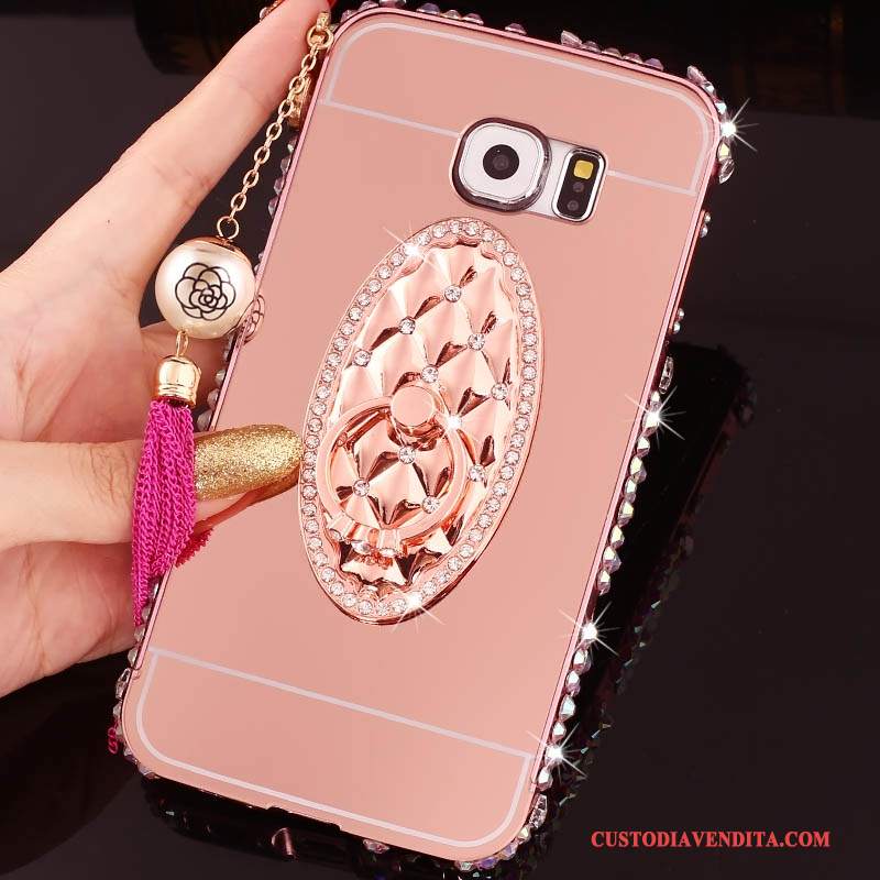 Custodia Samsung Galaxy S7 Strass Supporto Rosa, Cover Samsung Galaxy S7 Protezione Anti-caduta Telaio