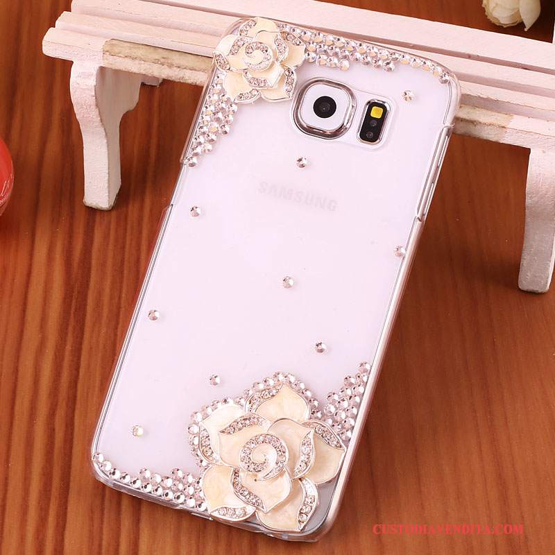 Custodia Samsung Galaxy S7 Strass Trasparente Porpora, Cover Samsung Galaxy S7 Protezione Anti-caduta