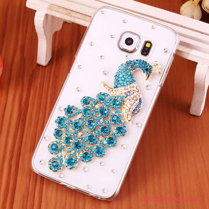 Custodia Samsung Galaxy S7 Strass Trasparente Porpora, Cover Samsung Galaxy S7 Protezione Anti-caduta