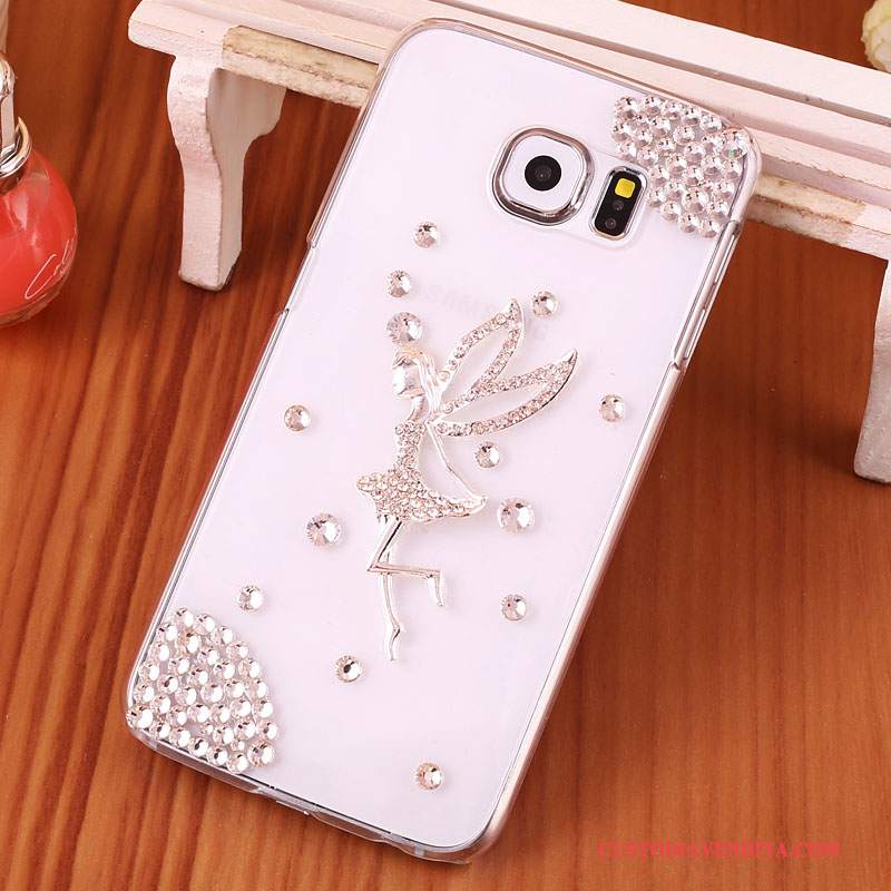 Custodia Samsung Galaxy S7 Strass Trasparente Porpora, Cover Samsung Galaxy S7 Protezione Anti-caduta