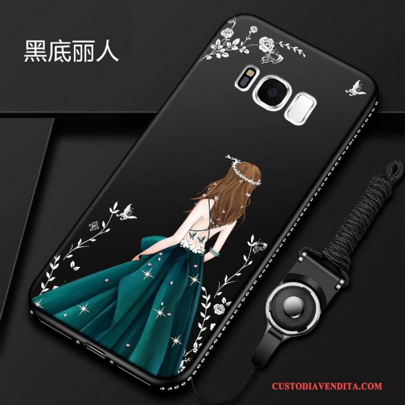 Custodia Samsung Galaxy S8 Cartone Animato Ornamenti Appesi Rosso, Cover Samsung Galaxy S8 Strass Telefono Tutto Incluso