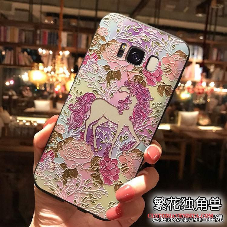 Custodia Samsung Galaxy S8+ Cartone Animato Rosa Ornamenti Appesi, Cover Samsung Galaxy S8+ Silicone Tendenzatelefono