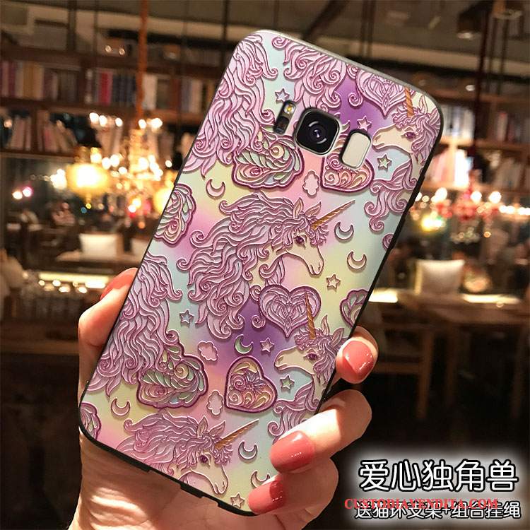 Custodia Samsung Galaxy S8+ Cartone Animato Rosa Ornamenti Appesi, Cover Samsung Galaxy S8+ Silicone Tendenzatelefono