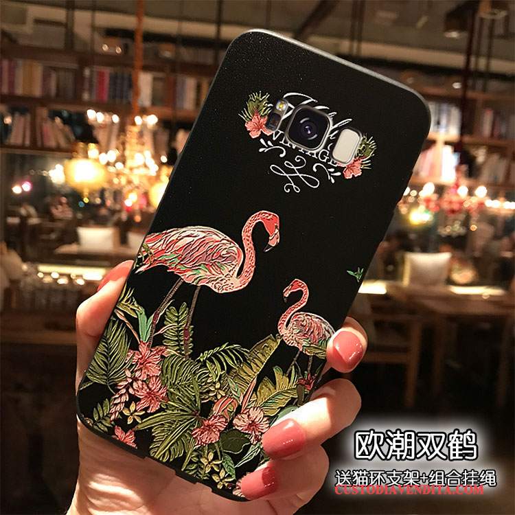 Custodia Samsung Galaxy S8+ Colore Uccello Fiori, Cover Samsung Galaxy S8+ Silicone Ornamenti Appesi Di Personalità