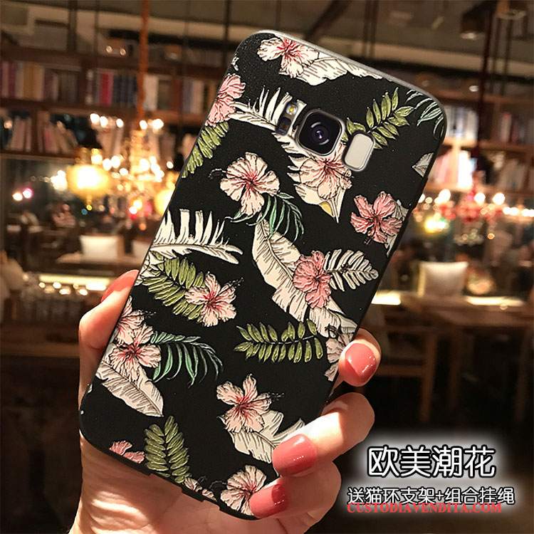 Custodia Samsung Galaxy S8+ Colore Uccello Fiori, Cover Samsung Galaxy S8+ Silicone Ornamenti Appesi Di Personalità