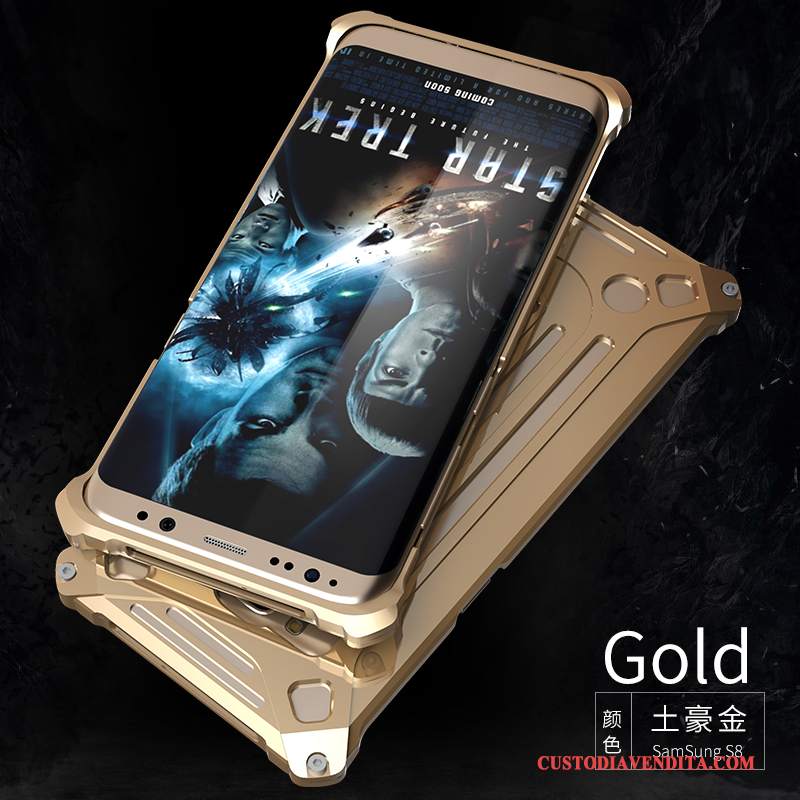 Custodia Samsung Galaxy S8 Creativo Di Personalità Metallo, Cover Samsung Galaxy S8 Protezione Oro Cool