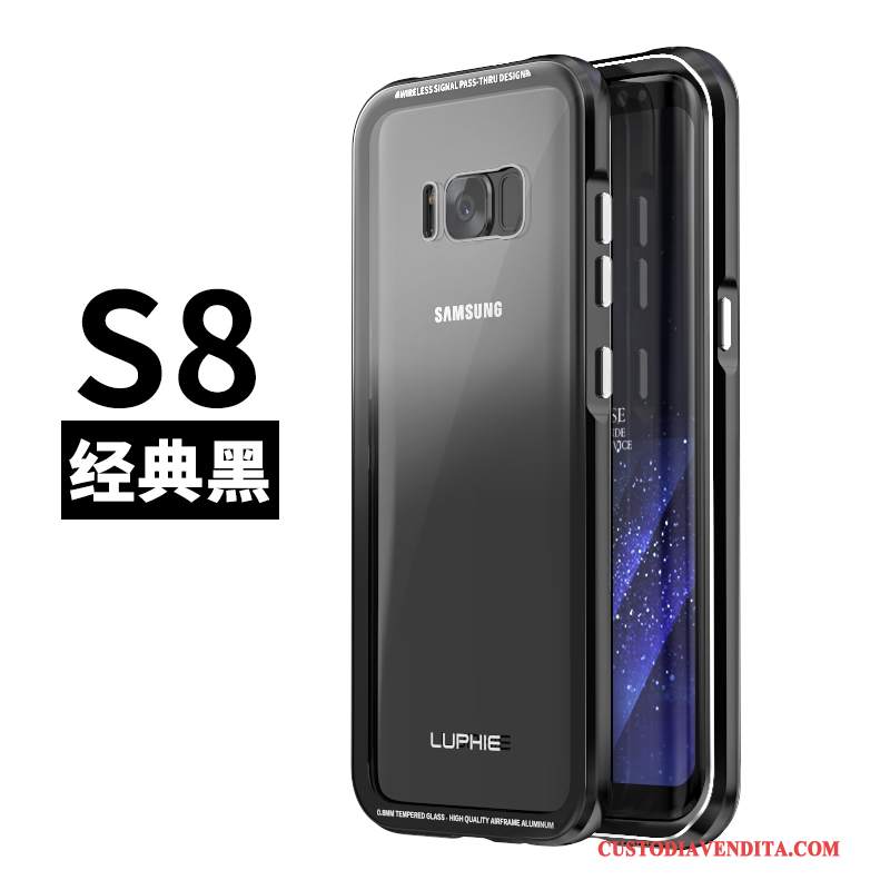 Custodia Samsung Galaxy S8 Creativo Nero Telaio, Cover Samsung Galaxy S8 Protezione Metallotelefono