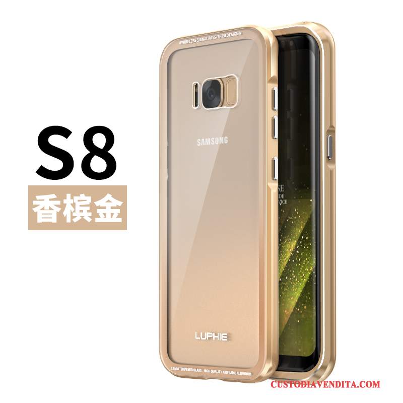 Custodia Samsung Galaxy S8 Creativo Nero Telaio, Cover Samsung Galaxy S8 Protezione Metallotelefono