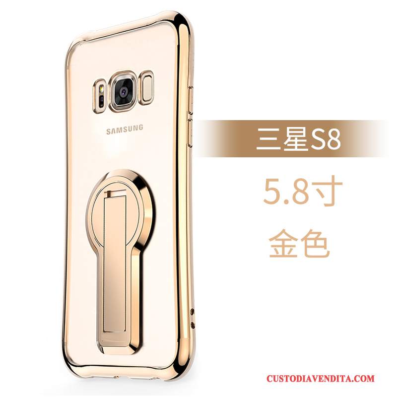 Custodia Samsung Galaxy S8 Creativo Oro Trasparente, Cover Samsung Galaxy S8 Protezione Morbido Tendenza