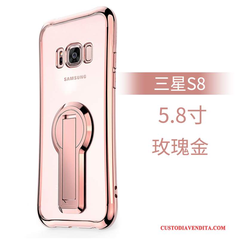 Custodia Samsung Galaxy S8 Creativo Oro Trasparente, Cover Samsung Galaxy S8 Protezione Morbido Tendenza