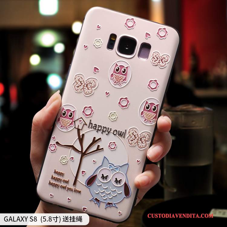 Custodia Samsung Galaxy S8 Creativo Piccola Tutto Incluso, Cover Samsung Galaxy S8 Silicone Rosa Fresco