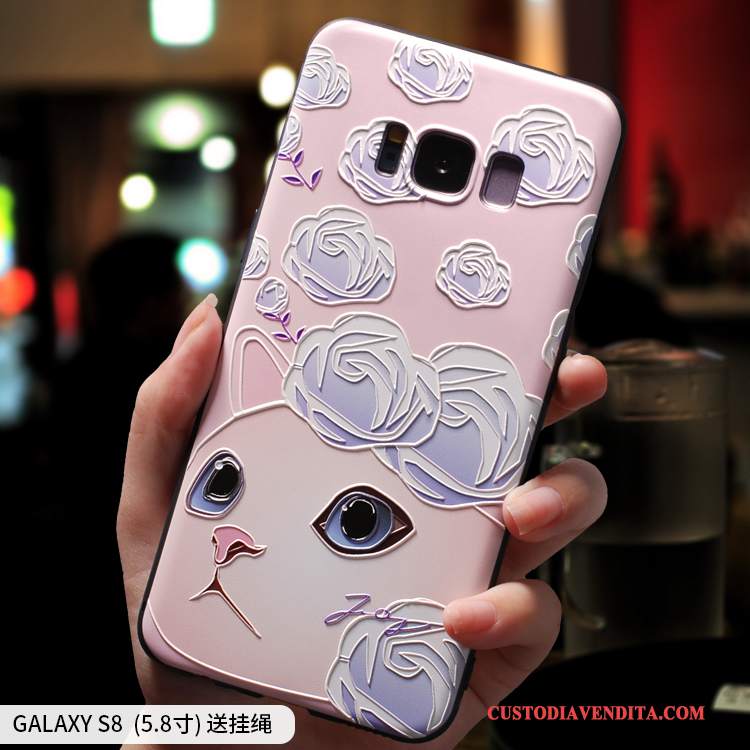 Custodia Samsung Galaxy S8 Creativo Piccola Tutto Incluso, Cover Samsung Galaxy S8 Silicone Rosa Fresco