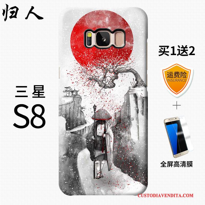 Custodia Samsung Galaxy S8+ Creativo Telefono Vento, Cover Samsung Galaxy S8+ Macchiati Rosso