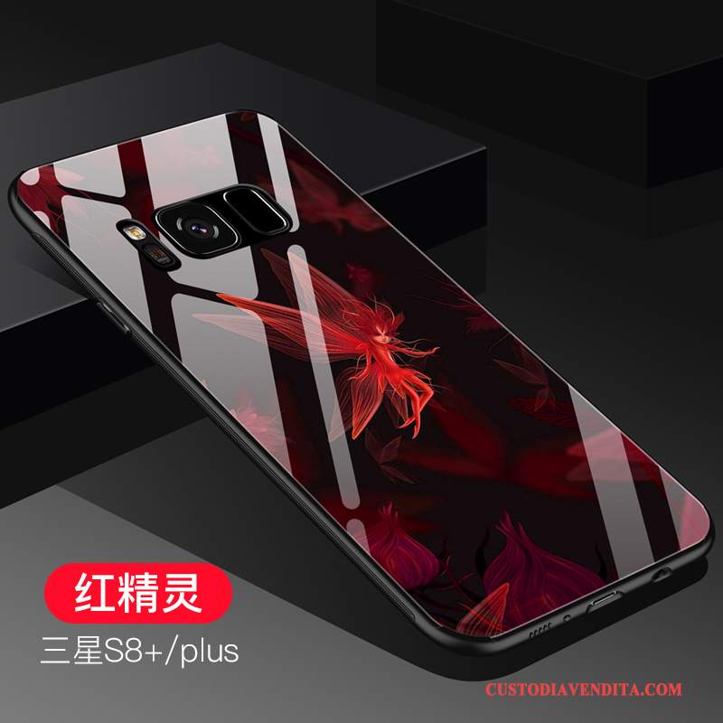 Custodia Samsung Galaxy S8+ Creativo Vetro Marchio Di Tendenza, Cover Samsung Galaxy S8+ Silicone Anti-caduta Rosso