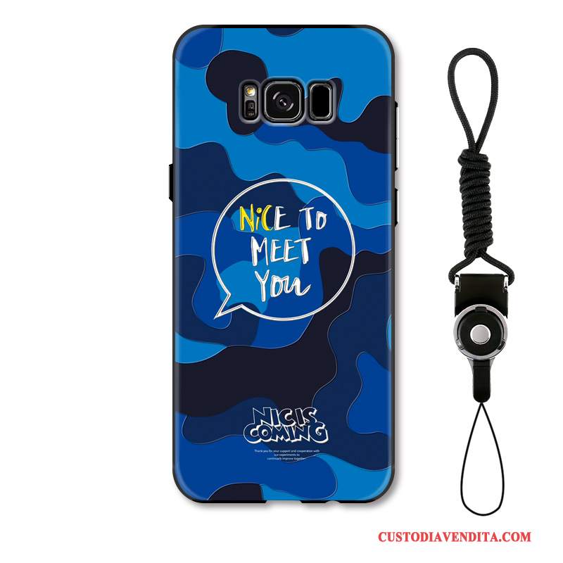 Custodia Samsung Galaxy S8 Goffratura Di Personalità Blu, Cover Samsung Galaxy S8 Protezione Telefono Anti-caduta