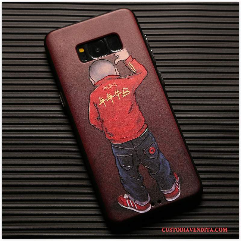 Custodia Samsung Galaxy S8+ Goffratura Di Personalità Vino Rosso, Cover Samsung Galaxy S8+ Silicone Macchiati Tendenza