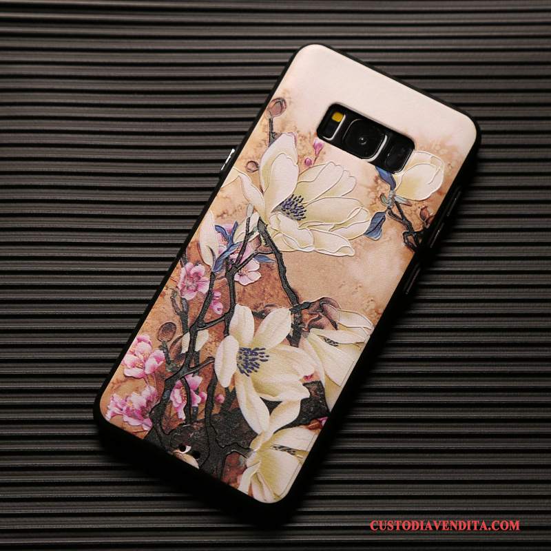 Custodia Samsung Galaxy S8+ Goffratura Fiori Ornamenti Appesi, Cover Samsung Galaxy S8+ Silicone Cachitelefono