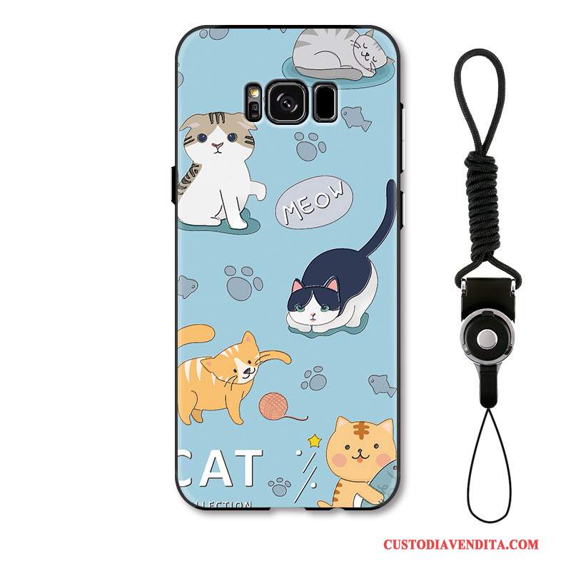 Custodia Samsung Galaxy S8+ Goffratura Gattino Bello, Cover Samsung Galaxy S8+ Cartone Animato Ornamenti Appesi Anti-caduta