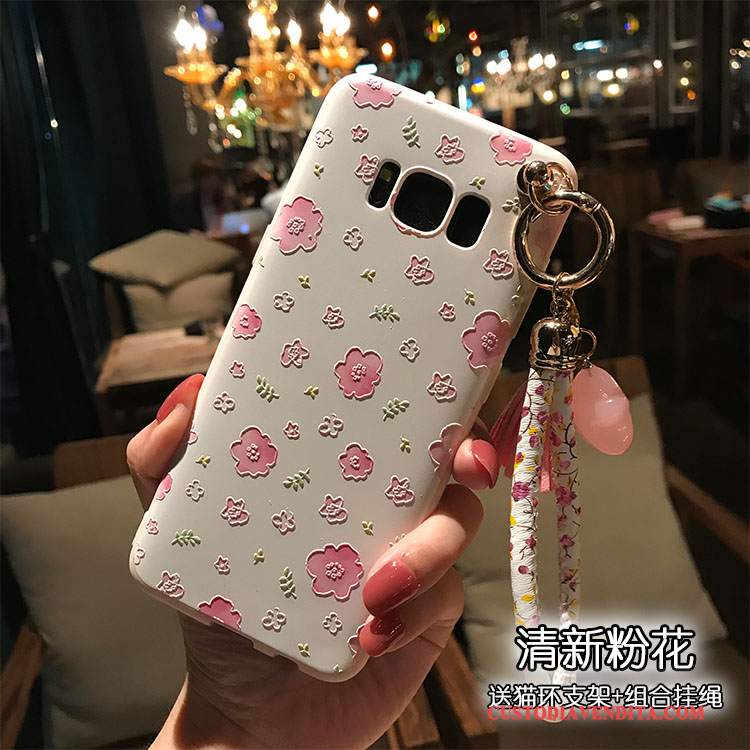 Custodia Samsung Galaxy S8+ Goffratura Morbido Rosa, Cover Samsung Galaxy S8+ Silicone Petalitelefono