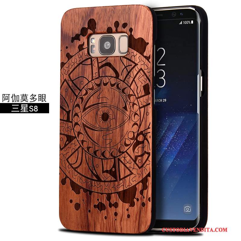 Custodia Samsung Galaxy S8 Legno Massello Anti-caduta Difficile, Cover Samsung Galaxy S8 Protezione Telefono Scultura