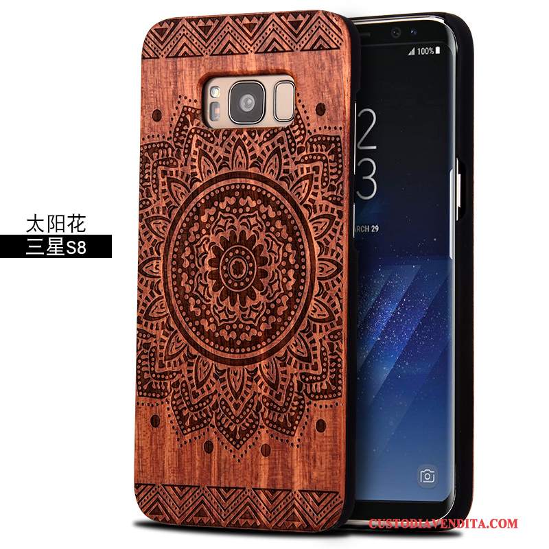 Custodia Samsung Galaxy S8 Legno Massello Anti-caduta Difficile, Cover Samsung Galaxy S8 Protezione Telefono Scultura