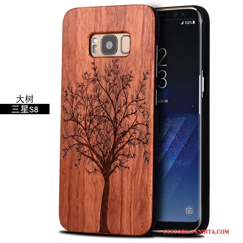 Custodia Samsung Galaxy S8 Legno Massello Anti-caduta Difficile, Cover Samsung Galaxy S8 Protezione Telefono Scultura