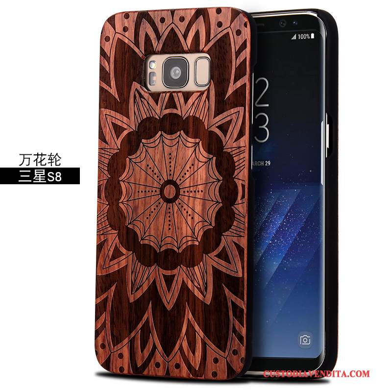 Custodia Samsung Galaxy S8 Legno Massello Anti-caduta Difficile, Cover Samsung Galaxy S8 Protezione Telefono Scultura