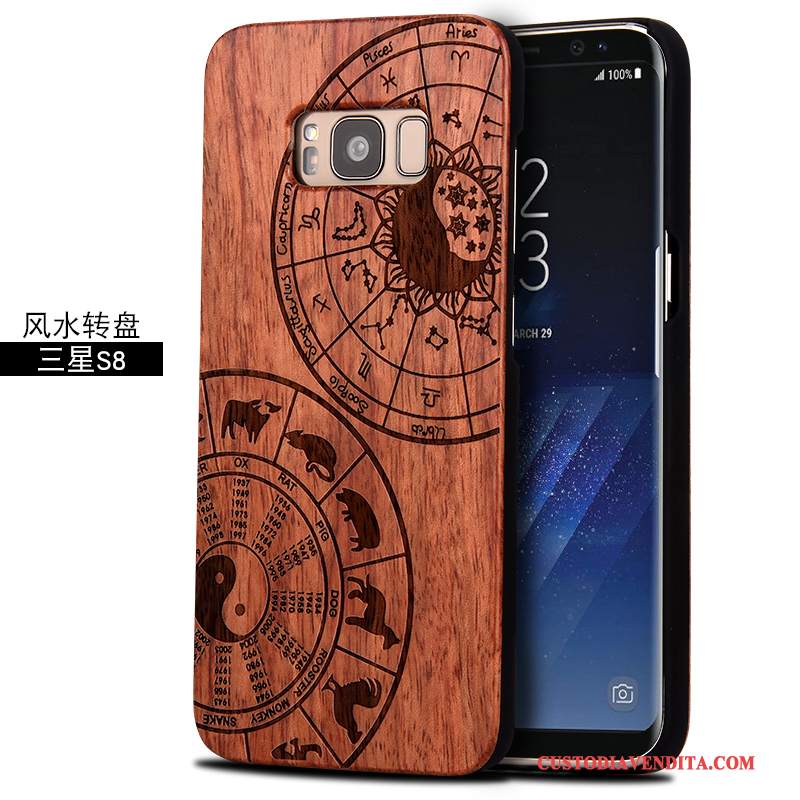 Custodia Samsung Galaxy S8 Legno Massello Anti-caduta Difficile, Cover Samsung Galaxy S8 Protezione Telefono Scultura