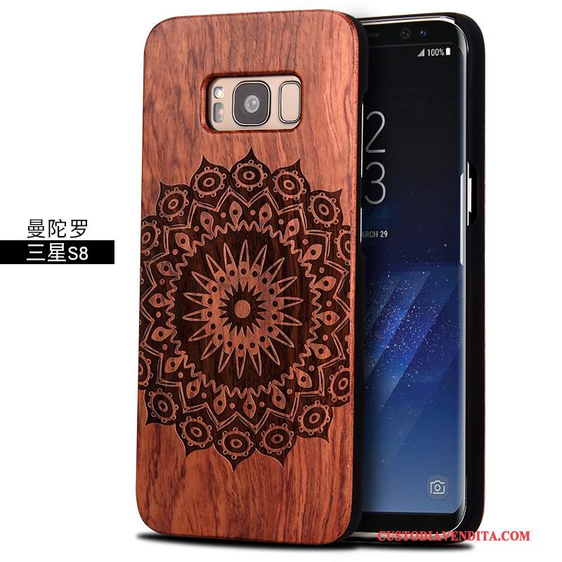 Custodia Samsung Galaxy S8 Legno Massello Anti-caduta Difficile, Cover Samsung Galaxy S8 Protezione Telefono Scultura